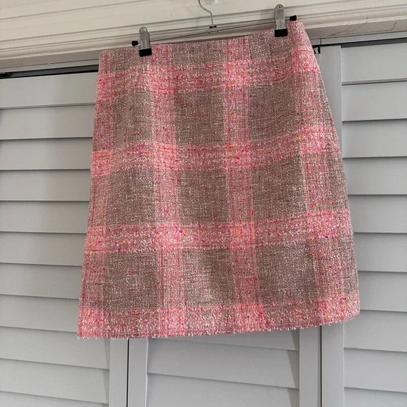 NWT Brooks Brothers Pink and Green Plaid Mini Skirt - Picture 5 of 5